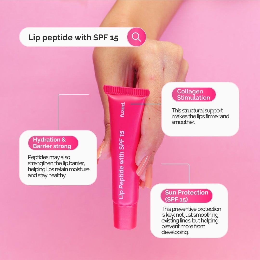 Lip Peptide Balm with SPF 15 – Hydrating & Sun Protecting Lip Treatment (Tinted) - Fuzed Skincare