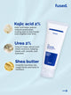 Fused Ceramide Hand Cream showing key ingredients Kojic acid 2 percent, Urea 2 percent, and Shea butter